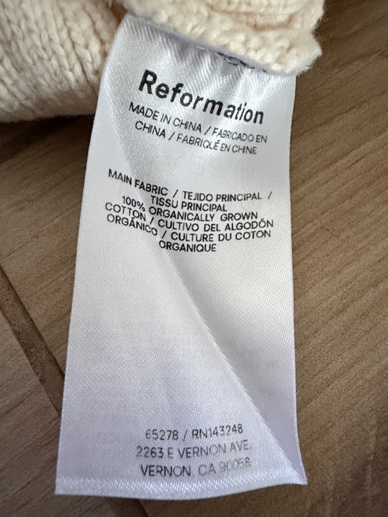 Reformation Cream Ribbed Sleeveless Midi Dress - Picture 5 of 5